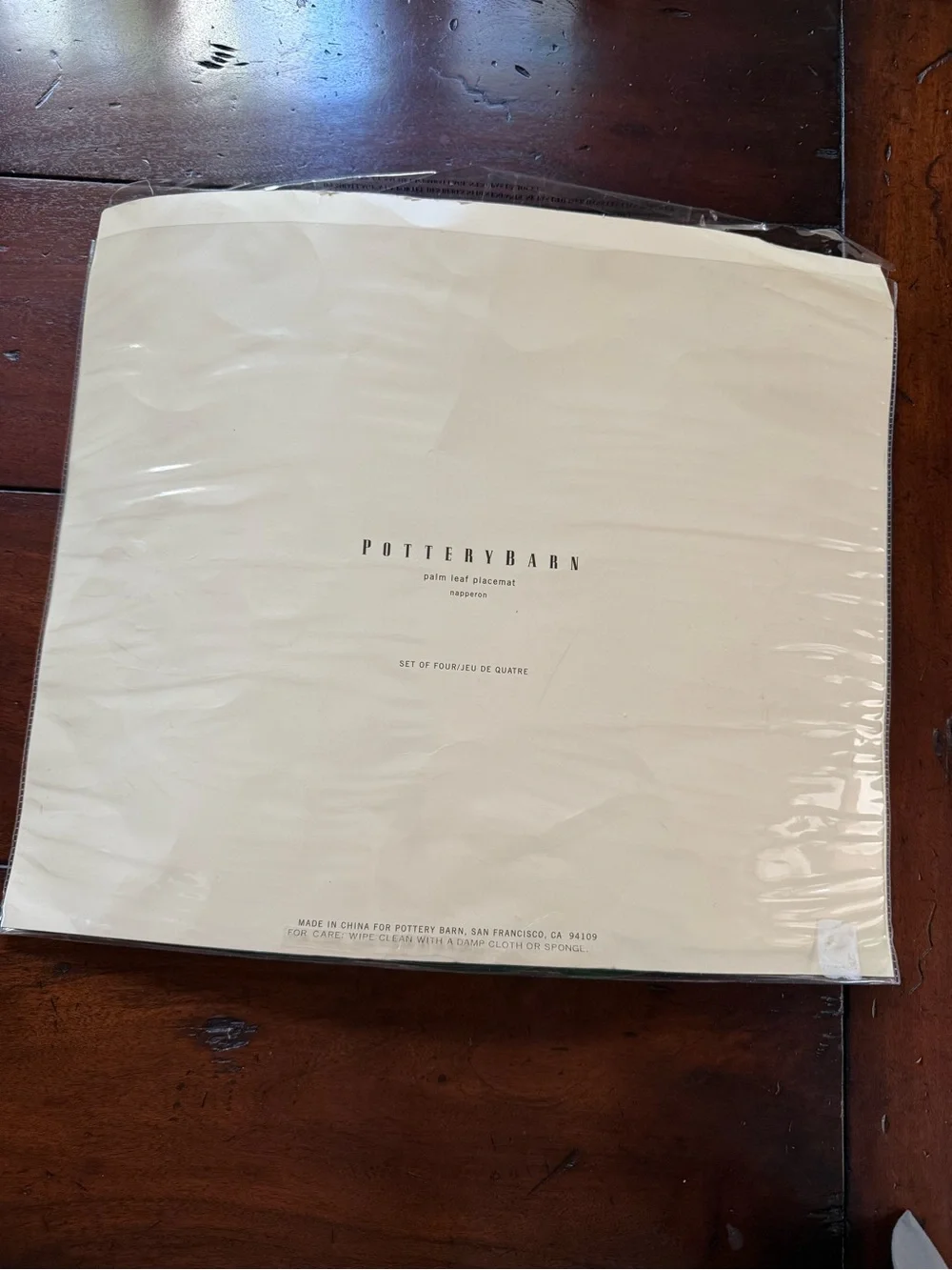 Pottery Barn Palm Leaf Placemat Set of Four